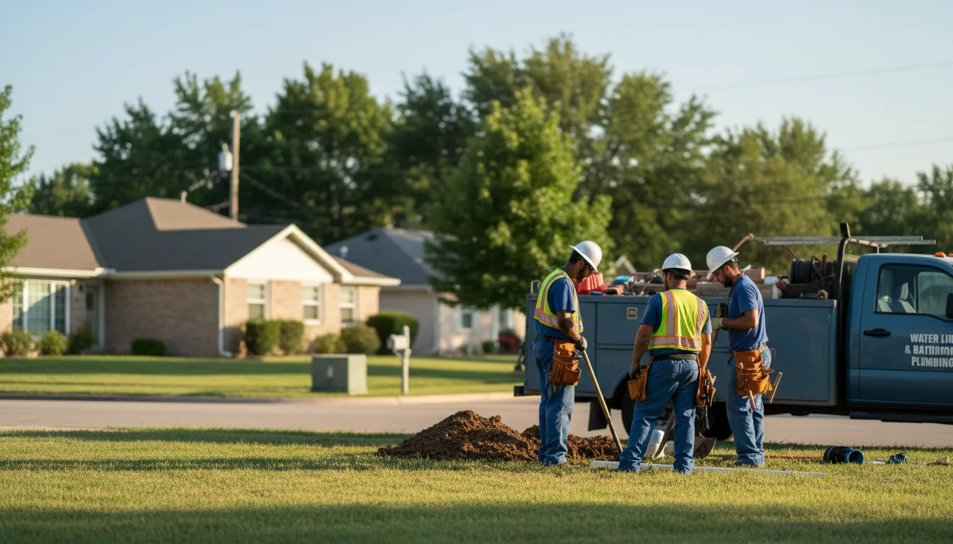 Residential water line and bathroom plumbing service in Whitharral, TX